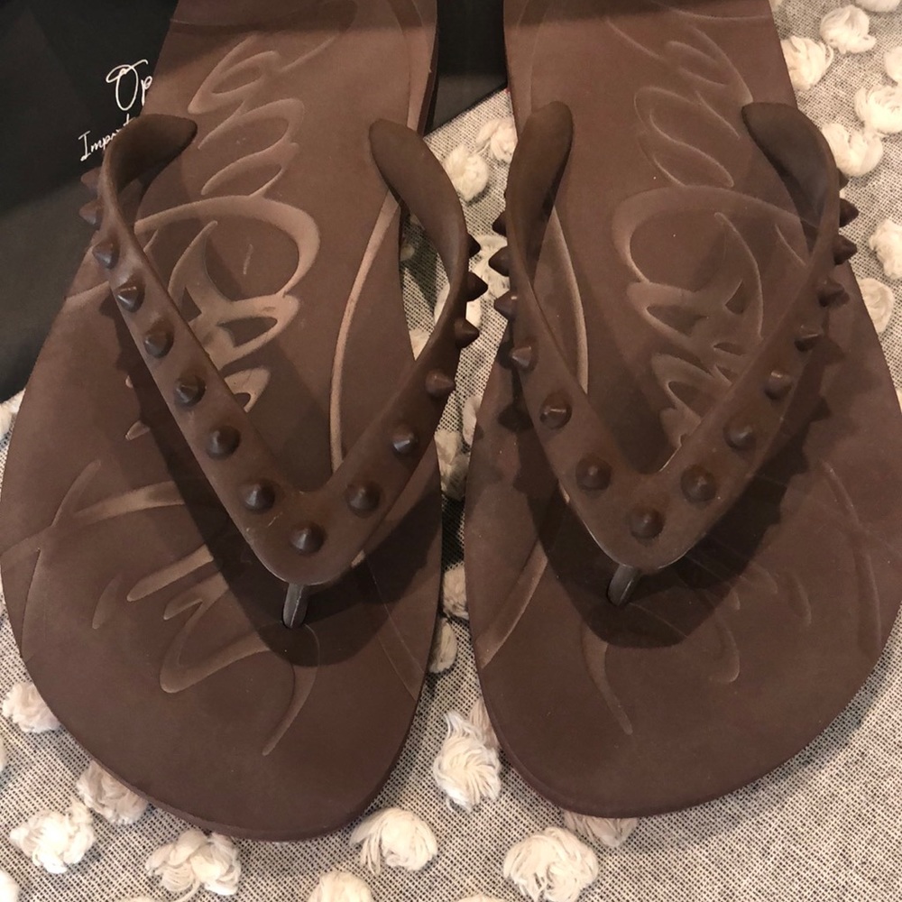 Christian Louboutin "Loubi" flip flops